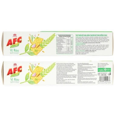 Bánh AFC Cracker Dinh Dưỡng Vị Rau Củ 172g - 8 Gói Nhỏ, Giá 37k, Giàu Vitamin và Chất Xơ 6 Bánh AFC Cracker Dinh Dưỡng Vị Rau Củ 172g - 8 Gói Nhỏ, Giá 37k, Giàu Vitamin và Chất Xơ 6