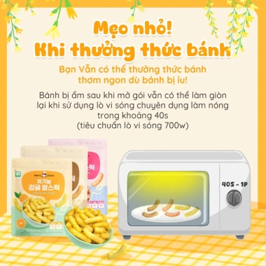 Bánh ăn dặm hữu cơ Mom’s Choice cho bé 6 tháng từ gạo Hàn Quốc, mềm tan, không chất bảo quản - 56k 8