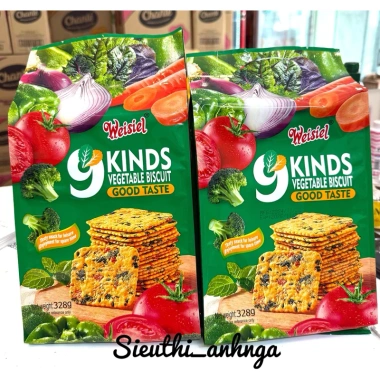 Bánh Ăn Kiêng 9 Loại Rau Củ Weisiel Hongkong Gói Lớn 328g Dinh Dưỡng Giảm Cân Giá 46K