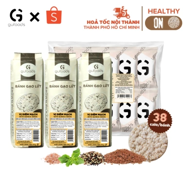 Bánh ăn kiêng gạo lứt GUfoods vị Yến mạch không chiên dầu không đường cho Gym 170g/300g/510g 43.900 VND
