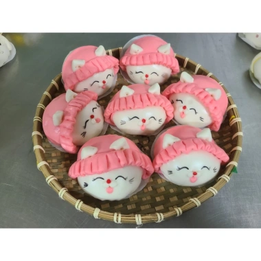 Bánh bao tạo hình dừa sữa mẫu mèo công chúa, mèo quý tộc giảm còn 18.000đ 7
