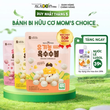 Bánh bi ngô hữu cơ Mom's Choice Hàn Quốc cho bé 6 tháng - Giảm còn 56.000đ Bánh bi ngô hữu cơ Mom's Choice Hàn Quốc cho bé 6 tháng - Giảm còn 56.000đ