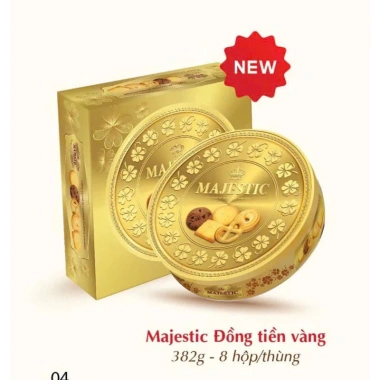 Bánh Cookies Bơ Majestic Hộp Vàng 382g - Ngon Tết 2.025, Chính Hãng, Giá 139k