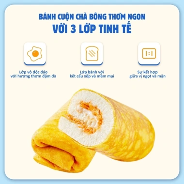 Bánh Da Trứng Cuộn Kem Tươi Chà Bông, Bánh Cuộn Socola Choco GuluFoods 115k