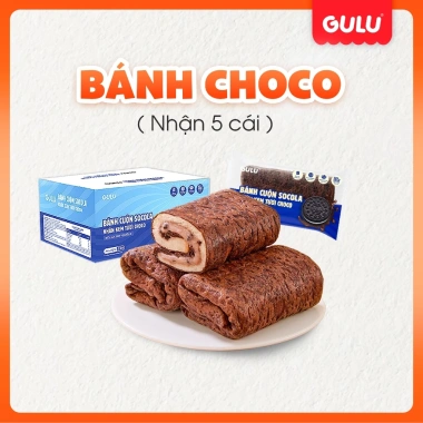 Bánh Da Trứng Cuộn Kem Tươi Chà Bông, Bánh Cuộn Socola Choco GuluFoods 115k