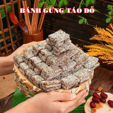Bánh dinh dưỡng Gừng Táo Đỏ Dừa Non không đường - Thơm ngon, tốt cho sức khỏe, 18.500₫