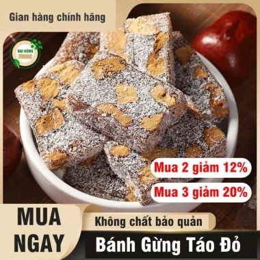 Bánh Dinh Dưỡng Gừng Táo Đỏ Không Đường 500g - Đại Hùng Foods, Giảm còn 159.000 VND (Giá gốc 201.930 VND)