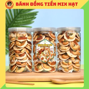 Bánh Đồng Tiền Mix Hạt Dinh Dưỡng 400g - Vũ Nguyễn Vừa Ngon Vừa Rẻ - 73k, Ship Hỏa Tốc
