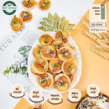 Bánh đồng tiền mix hạt dinh dưỡng không đường 200gr - Ăn kiêng giảm cân, MỘC HOUSE, 75.000đ