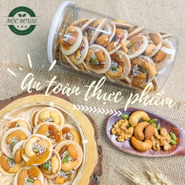 Bánh đồng tiền mix hạt dinh dưỡng không đường 200gr - Ăn kiêng giảm cân, MỘC HOUSE, 75.000đ