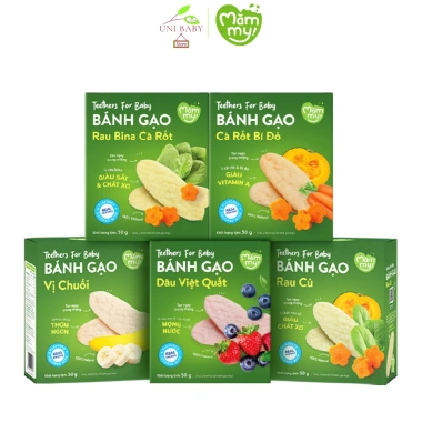 Bánh gạo ăn dặm Mămmy - Rau củ dẹt, cầm nắm, dinh dưỡng bé 7 tháng, 89.000 VND