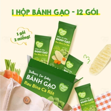 Bánh gạo ăn dặm Mămmy - Rau củ dẹt, cầm nắm, dinh dưỡng bé 7 tháng, 89.000 VND