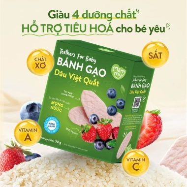 Bánh gạo ăn dặm Mămmy - Rau củ dẹt, cầm nắm, dinh dưỡng bé 7 tháng, 89.000 VND