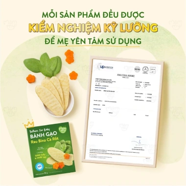 Bánh gạo ăn dặm Mămmy - Rau củ dẹt, cầm nắm, dinh dưỡng bé 7 tháng, 89.000 VND
