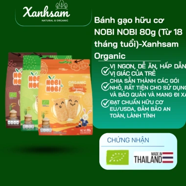 Bánh gạo hữu cơ NOBI 80g cho bé từ 18 tháng - Dinh dưỡng cao, giá ưu đãi 107.500 VND Bánh gạo hữu cơ NOBI 80g cho bé từ 18 tháng - Dinh dưỡng cao, giá ưu đãi 107.500 VND