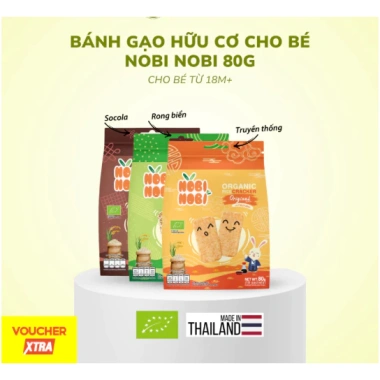 Bánh gạo hữu cơ NOBI 80g cho bé từ 18 tháng - Dinh dưỡng cao, giá ưu đãi 107.500 VND 2 Bánh gạo hữu cơ NOBI 80g cho bé từ 18 tháng - Dinh dưỡng cao, giá ưu đãi 107.500 VND 2