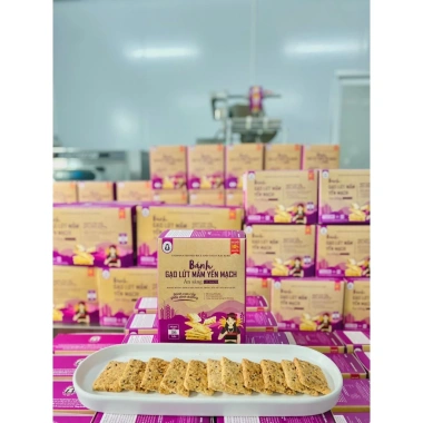 Bánh gạo lứt mầm yến mạch vị mè đen Bhnong Healthy, ăn kiêng, thuần tự nhiên, 50k