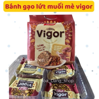 Bánh gạo lứt muối mè Vigor 250g - Siêu giòn, giàu dinh dưỡng, thích hợp ăn kiêng, giảm giá 50k