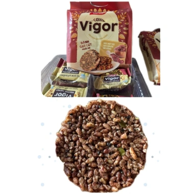 Bánh gạo lứt muối mè Vigor 250g - Siêu giòn, giàu dinh dưỡng, thích hợp ăn kiêng, giảm giá 50k