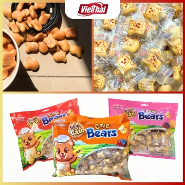 Bánh Gấu Bears Việt Thái 4 vị nhân kem sữa, socola, dâu – cake quy siêu ngậy, vỏ giòn rụm, giảm giá 48k