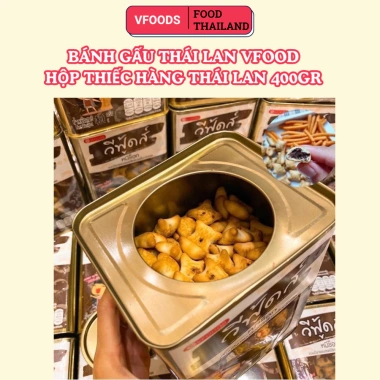 Bánh gấu Thái Lan Vfoods 400gr nhập khẩu - Socola, Dâu, Sữa hộp thiếc, Giá ưu đãi 115k