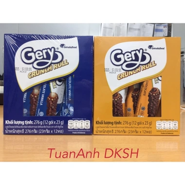 Bánh Gery Crunch Roll 276g - 12 thanh, hương vị Indonesia, giảm giá 65.000 VND