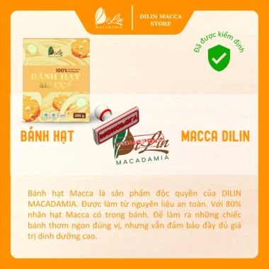 Bánh hạt macca DiLin 80% macca Tây Nguyên - Cookies năng lượng 200g 166k 6