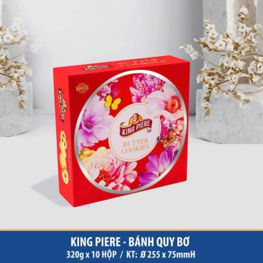 Bánh hộp sắt King Piere 320g daet mới - Giá ưu đãi 139.000₫, giảm so với 180.700₫