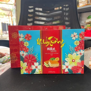 Bánh Hura Deli Bông Lan Mềm Mịn Nhân Kem, Truyền Thống Cao Cấp Mấu Tết Siêu Đẹp kèm Túi Xách - 99k