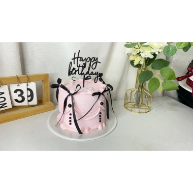 Bánh kem giả màu hồng size 14x10 - Mẫu trưng bày HOT M295, giá ưu đãi 140.000₫