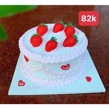 Bánh kem mô hình dâu ren - Bánh kem giả trung bày, giá 82.000₫, giảm ngay 3