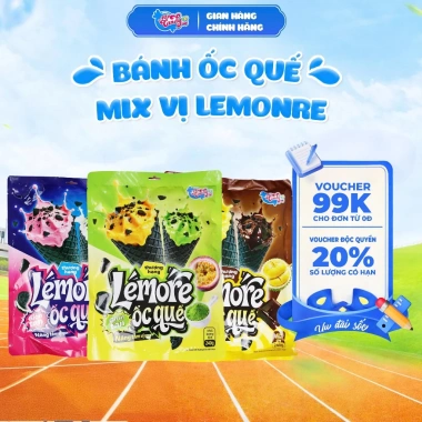 Bánh kem ốc quế Lemore Mix 240g - 3 vị sữa chua dâu, sầu riêng socola, chanh dây matcha, 75.000 VND - My Candy