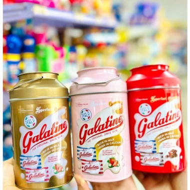 Bánh Kẹo Tết Hộp Thiếc Hình Xô 150g Kẹo Sữa Socola Dâu Galatine - Giảm Giá 325k