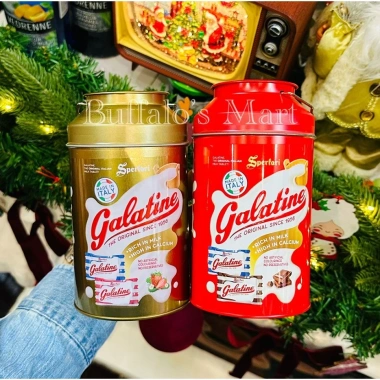 Bánh Kẹo Tết Hộp Thiếc Hình Xô 150g Kẹo Sữa Socola Dâu Galatine - Giảm Giá 325k