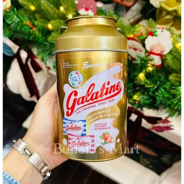 Bánh Kẹo Tết Hộp Thiếc Hình Xô 150g Kẹo Sữa Socola Dâu Galatine - Giảm Giá 325k