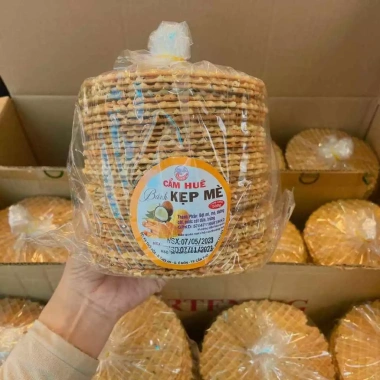 Bánh Kẹp Mè Cốt Dừa Nướng Cẩm Huê 500g - Đặc Sản Giá 30.000 VND, Giảm giá 2