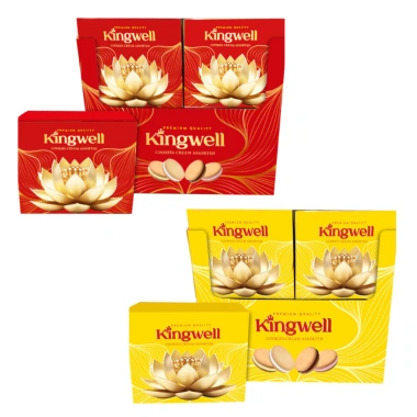 Bánh Lễ Kingwell Hoa Sen 56g - Hộp Giấy 12 Khay Nhỏ, Dễ Làm Tháp Lễ, 132k