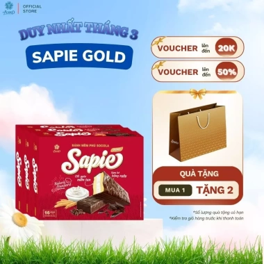 Bánh Mềm Socola Sapie Gold 16 chiếc Combo Tết 3 hộp 320g giảm còn 159.000 VND