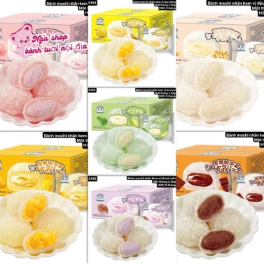 Bánh Mochi 7 Vị 2.5kg Sỉ Thùng - Giá ưu đãi 232.999đ, Khoai môn, Sầu riêng, Đậu đen