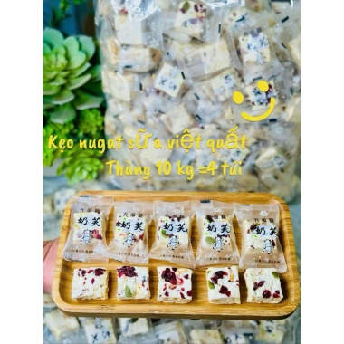 Bánh Nougat Hạnh Phúc Vị Xoài Việt Quất mix hạt dinh dưỡng 500g Giá ưu đãi 75.000đ