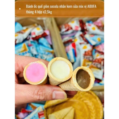 Bánh Ốc Quế Giòn AIBIFA 1Kg - Nhân Kem Sữa, Giá chỉ 145.000đ, Giảm tới 30%