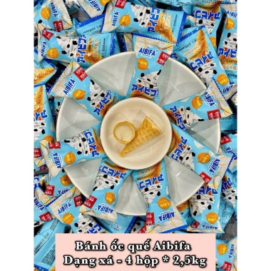 Bánh Ốc Quế Giòn AIBIFA 1Kg - Nhân Kem Sữa, Giá chỉ 145.000đ, Giảm tới 30%