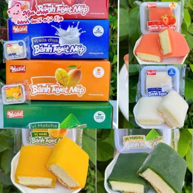 Bánh Phu Thê Mochi Đài Loan 4 Vị 1kg - Trà Xanh, Dâu, Sữa, Xoài - Giá 79.999 VND