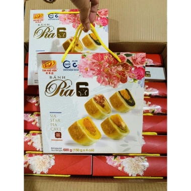 Bánh pía 6 sao 4 vị Tân Huê Viên chính hãng, hộp quà Tết 2.023, giảm còn 175.000₫