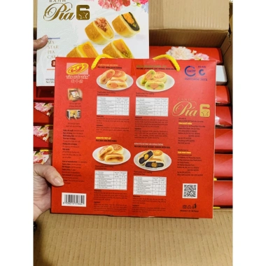 Bánh pía 6 sao 4 vị Tân Huê Viên chính hãng, hộp quà Tết 2.023, giảm còn 175.000₫