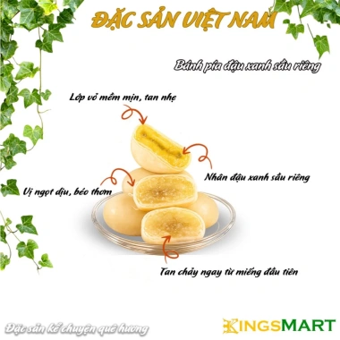Bánh pía chay mini đậu xanh sầu riêng Thiên Sa 120g - 6 bánh - 22.000đ Kingsmart
