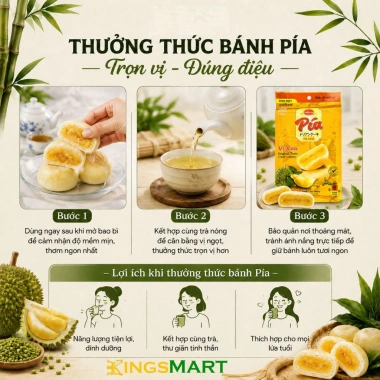 Bánh pía chay mini đậu xanh sầu riêng Thiên Sa 120g - 6 bánh - 22.000đ Kingsmart