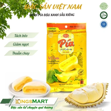 Bánh pía chay mini đậu xanh sầu riêng Thiên Sa 120g - 6 bánh - 22.000đ Kingsmart