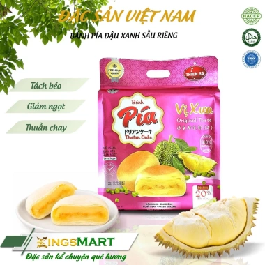 Bánh pía chay mini đậu xanh sầu riêng Thiên Sa 120g - 6 bánh - 22.000đ Kingsmart