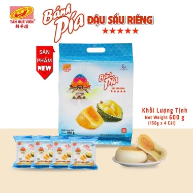 Bánh pía đậu sầu riêng trứng 5 sao 600g Tân Huê Viên - Giá ưu đãi 108.000đ